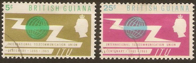 British Guiana 1965 ITU Anniversary Set. SG370-SG371.
